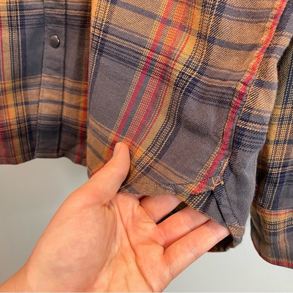 LUCKY BRAND Mens Shirt Large Snap Long-Sleeve Saturday Stretch Western Plaid - Picture 12 of 16